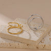 Stainless Steel Double Layer Open Rings Women Minimalist Adjustable Finger Ring Geometric Jewelry Birthday Gift - Image 3