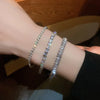 Silver 15/16/17/18/19/20/21 CM Tennis Bracelet Pave 3 MM Round Black Jet Zircon Elegant Jewelry For Women - Image 1