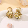 Flower Petal Beads Big Round Drop Earrings For Women Long Earrings Handmade Jewelry Gift boho - Image 4