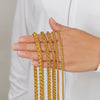 Hiyee Thickness 3/4/5/6/7/8mm Gold Color Wheat Braided Stainless Steel Necklace Link Classic Curb Chain for Men Women Jewelry - Image 6