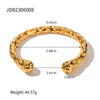 Simple Gold Plated Stainless Steel Cuff Bracelet Set Jewelry Accessories for Women - Image 8