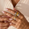Minimalist Line Design Double Color Open Ring Gold-plated Stainless Steel Women Jewelry Suitable For Daily Wear - Image 1