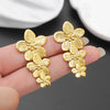 Golden Stainless Steel Flower Stud Earrings For Women Vintage Style Elegant Romance Ladies Stud Daily Wear Jewelry - Image 2