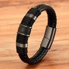 Vintage Woven Leather Rope Wrap Bracelets For Men Classic Stainless Steel Bangles Bracelets Punk Wristband Jewelry Male Gifts - Image 1
