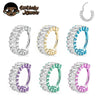 Square Cubic Zirconia Hinged Piercing Clicker for 16G Septum and Ear Styles - Image 1