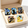 5Pcs Van Gogh Art Black Cat Brooch Cartoon Metal Enamel Pins Set Badge on Backpack Clothing Accessories Jewelry Gift for Friend - Image 4