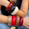 Vintage Round Charm Resin Cuff Bracelets Bangles for Women Acrylic Wide Geometric Bangle for Girls Summer Jewelry Gift - Image 1