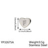 Carlidana High Polish Stainless Steel Silver Color 7 6mm Engraved Letter Alphabet Initial Perforated Heart Charm Accessories - Image 6