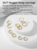 Five Pair Stainless Steel Huggie Hoop Earrings in Gold Tone - Image 6