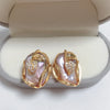 Big Baroque Pearl Jewelry Sets Gold Plating Freshwater Pearl Necklace Earrings For Women Gift - Image 4
