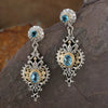 Charm Round Dangle Earrings Blue Stone Gold Silver Color Earrings Women Jewelry - Image 2