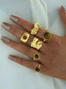 Vintage Gold-Tone Ring Set with Imitation Tiger Eye Stones 6 Pieces - Image 7