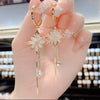 Zircon Christmas Snowflake Stud Earrings For Women Temperament Waterdrop Tassel Snow Flower Earring Party Jewelry - Image 5