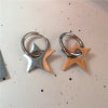 Punk Dangle Edgy Earrings Unique Detachable Stainless Steel Chunky Star Heart Moon Hoop Earrings For Women Men Statement Jewelry - Image 8