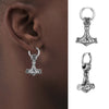 Nordic Viking Thor's Hammer Drop Earrings for Men Boys,Stainless Steel Rune Amulet Dangle Earrings,Party Club Jewelry Gift - Image 1