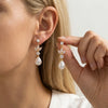 Water Drop Imitation Pearl Drop Stud Earrings for Women Shiny Cubic Zircon Leaf Geometry Earrings Wedding Jewelry Gifts - Image 3