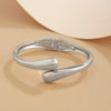 Stainless Steel Teardrop Shaped Bangle For Women Simple Chunky Gold Silver Color Adjustable Cuff Open Bracelet Jewelry - Image 7