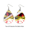 Halloween Crime Scene Square Acrylic Earrings for Women Gothic Blood Palm Skull Drop Earring Horrible Party Jewelry Gifts - Image 5