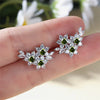 Crystal Yellow Flower Stud Earrings Multicolor Zircon Round Stone Charm Silver Color Wedding Jewelry For Women - Image 9