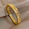 Simple Elastic Stainless Steel Bangles for Women Vintage Classic Heart Star Inlaid Rhinestone Bracelet Bangle - Image 8
