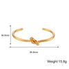 Minimalist Gold Plated Knot Cuff Bangle Bracelets For Women Stainless Steel Jewelry For Female - Image 7
