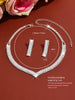 Ultra-Shimmer Diamond V-shaped Collar Chain Fashionally Versatile Eco-friendly Bridal Necklace Earrings Set - Image 2