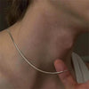 1.2mm Silver Color Stainless Steel Snake Bone Chain Necklace For Women Simple Chain Choker Titanium Steel Jewelry Gift - Image 1