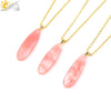 Csja Water Drop Necklaces Crystal Pendant Stainless Steel Chain Necklace for Women Stone Amethyst Jewelry Gift - Image 28