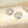 Sugar Cube Geometric Stud Earrings For Women Full Inlay Zircon Piercing Earring Engagement Wedding Jewelry - Image 8