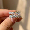 Silver Geometric Design Women Opening Ring Full Sparkling Cubic Zirconia Party Wedding Lady Jewelry - Image 1
