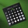 12 Pairs Set Stainless Steel Stud Earrings with Zircon Buds Round Earrings Unisex Jewelry Gifts - Image 11
