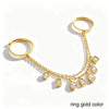 1pc Double Piercing 2 Hole Tassel Chain Mini Cz Hoop Earring Bling Cz Tennis Chain Clip on Earring Cuff Women Jewelry - Image 11
