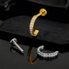 Titanium C-Shaped Hoop Earring with CZ 16G Dainty Half Circle Open Hoop Helix Earlobe Piercing Jewelry - Image 3