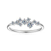 Silver Cluster Curved Stackable Band Rose Gold Color Ring Twisted Vine Design Jewelry For Women - Image 2