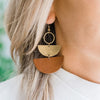 Stacked Half-moon Leather Pendant Earrings for Women Vintage Personality Creative Geometric Jewelry Party Gift - Image 6