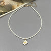 Seed Bead Choker Necklace with Flower Pendant - Image 7
