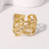 Stainless Steel Lava Irregular Hollow Ring for Women Metal Texture Daily Simple Stylish Golden Rings Jewelry - Image 7