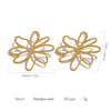 Stainless Steel Earrings with Gold Plated Hollow Flower Design, Delicate Timeless for Daily Jewelry - Image 6