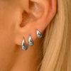 3Pairs Set Stainless Steel Crystal Oval Huggie Hoop Earrings for Women Gold Plated Dangle Hoop Earring Punk Jewelry - Image 12