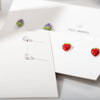 Multicolor Small Dot Cute Strawberry Ceramic Earrings with Anti allergic Pin Handmade and - Image 2