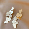 Bohemian White Shell Long Tassel Pendant Earrings For Women Metal Teardrop Geometric Earrings Jewelry Accessories - Image 9