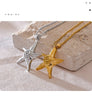 316L Stainless Steel Starfish Pendant Necklace Statement Gold Pvd Plated Individualistic Holiday Jewelry - Image 19