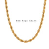 Minimalist Basic Gold Color Twisted Rope Chain Choker Necklaces For Women Stainless Steel Jewelry Gold Necklace - Image 7