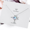Silver Gradient Moonstone Star Moon Universe Diamond Zircon Women's Clavicle Pendant Necklace (40cm+3.5cm) - Image 6