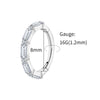 Titanium Baguette CZ Conch Eternity Clicker 16G Hinged Septum Hoop Earring Cartilage Helix Piercing - Image 6