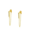 Small Hoop and Stud Earrings with Charm and Chain Styles - Image 16