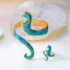Seahorse Bangles Ring Set for Women, Stainless Steel Beach Daily Jewelry Set Gift Ocean Style - Image 6