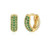 Stainless Steel Hoop Earrings with Multicolor Zircon Details - Image 6