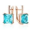 Big Square Sky Blue Stone Drop Earrings For Women Rose Gold Color Zircon Jewelry Accessories - Image 6
