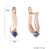 FJ Women Rose Gold Color Blue Stone Simulated Pearl Dangle Long Earrings - Image 15